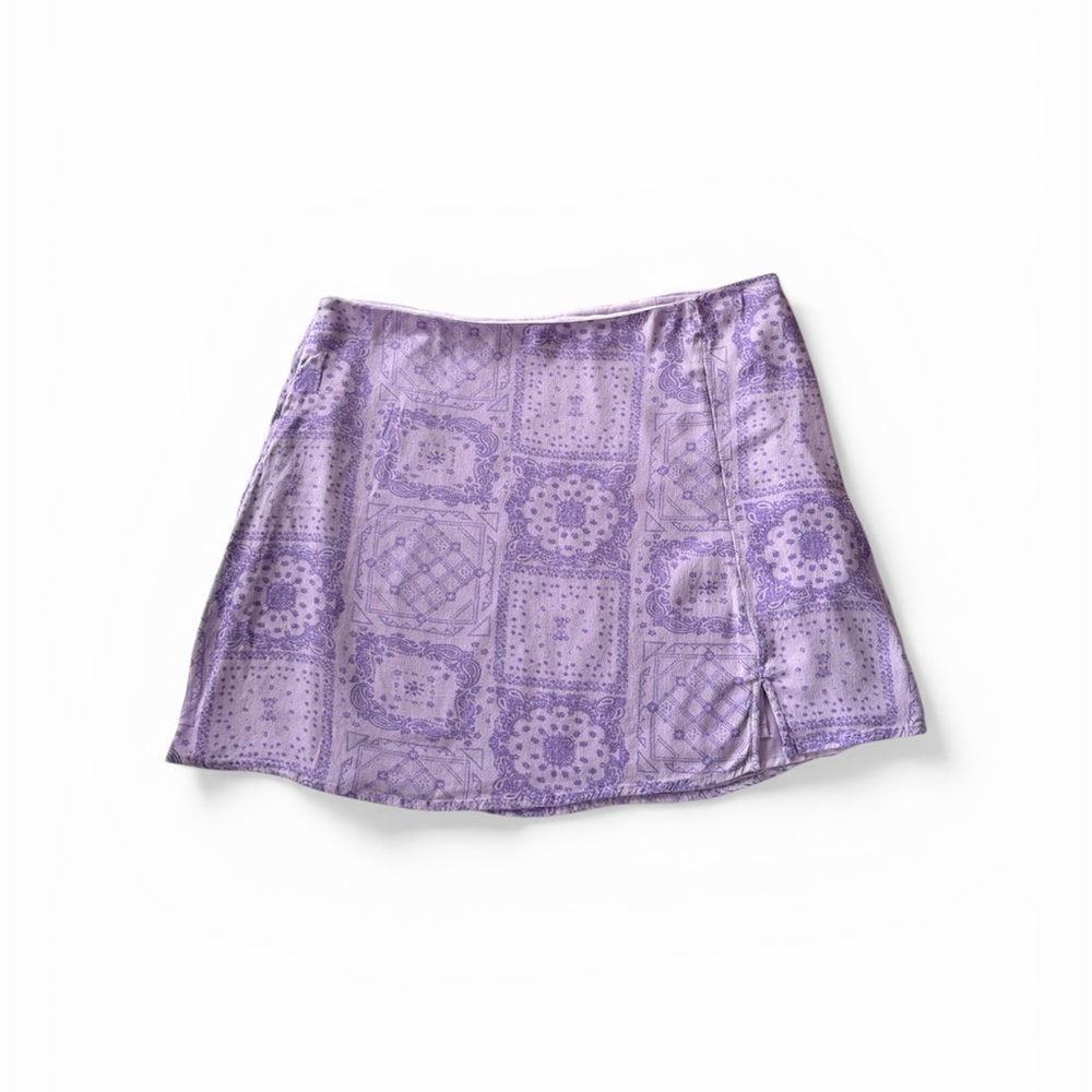 BP Nordstrom Womens Size L Short Skirt Lilac Purple Pastel Bandana Cover Up